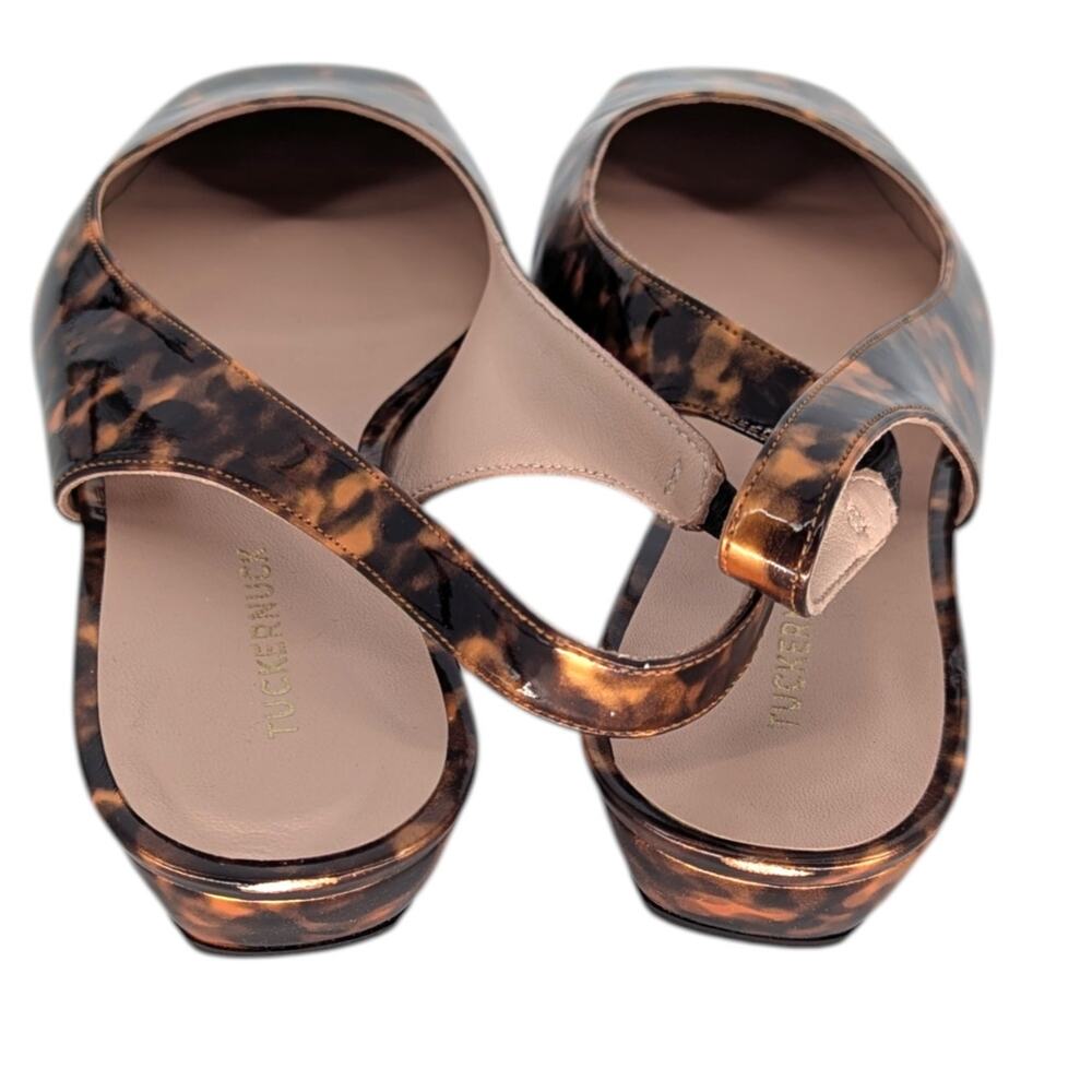 Tuckernuck Liv Slingback Flats Tortoise Patent Leather Square Toe 9.5 - Picture 5 of 8